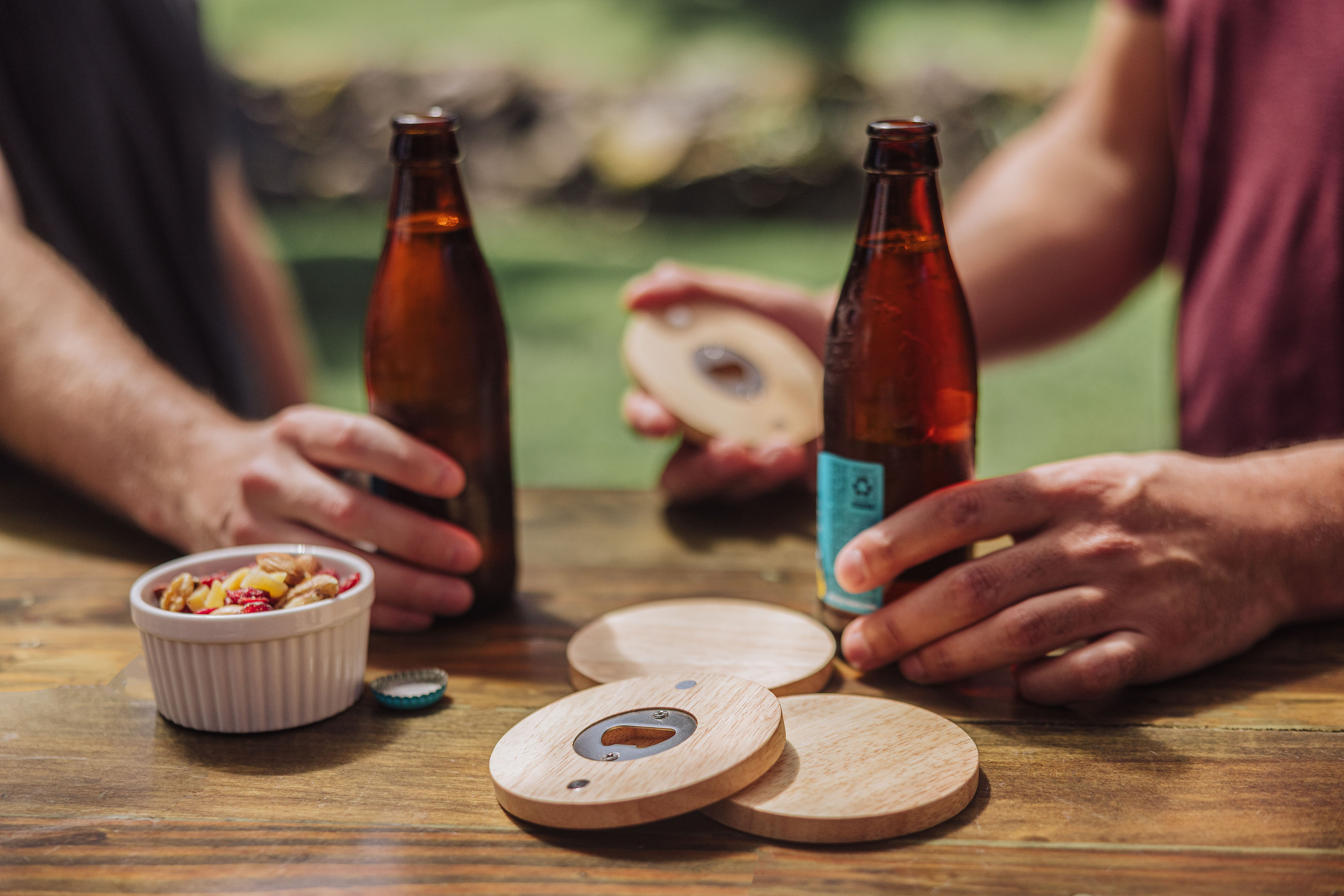 Coasters with Bottle Openers Set of 4 3