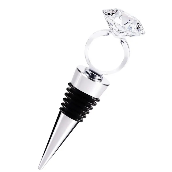 Crystal Diamond Ring Wine Bottle Stoppers 3