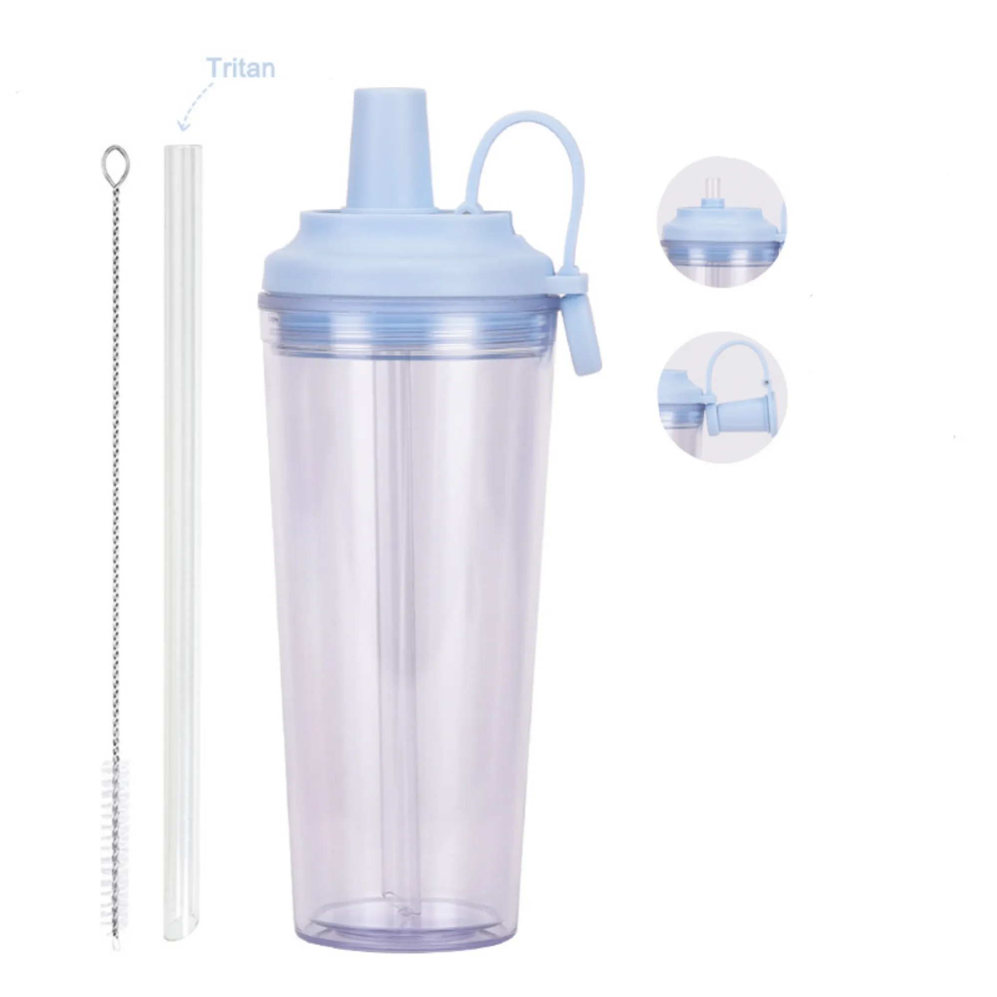 24oz Double-Layer Plastic Straw Cup 14