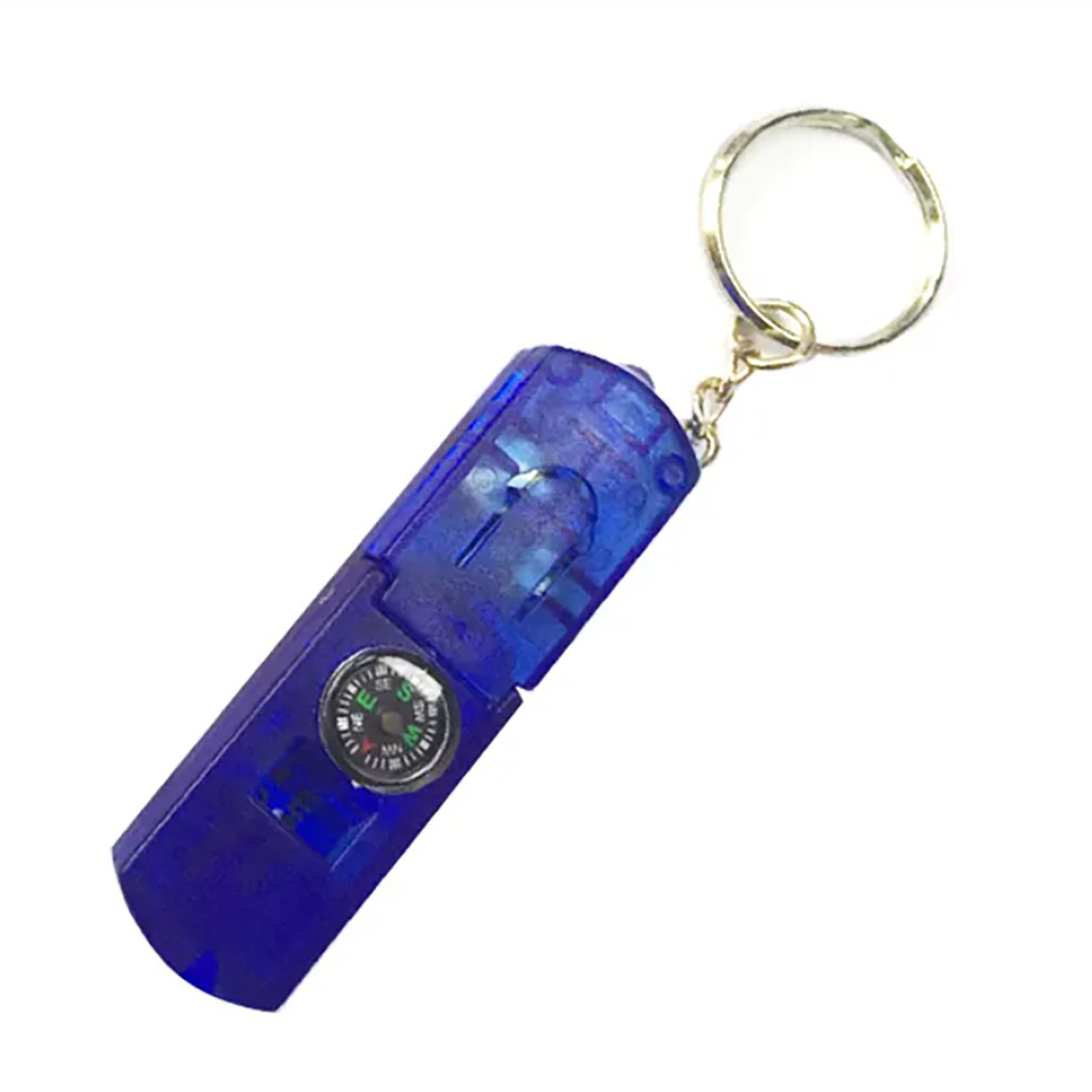 Led Flashlight Compass Whistle With Keychain 2