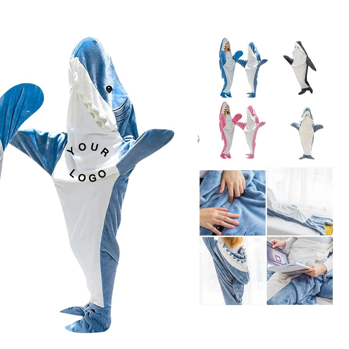 Warm Shark Costume Blanket for Adults and Kids 3