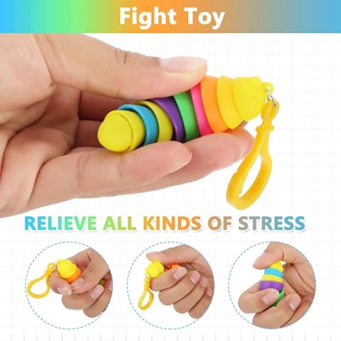 Articulated Stretch Caterpillar Toy Key Chain 2