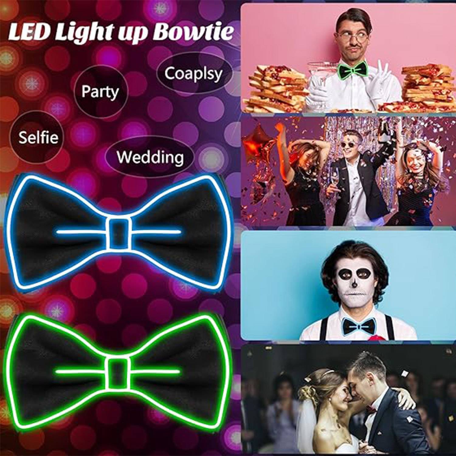 Adjustable LED Luminous Bow Tie 5