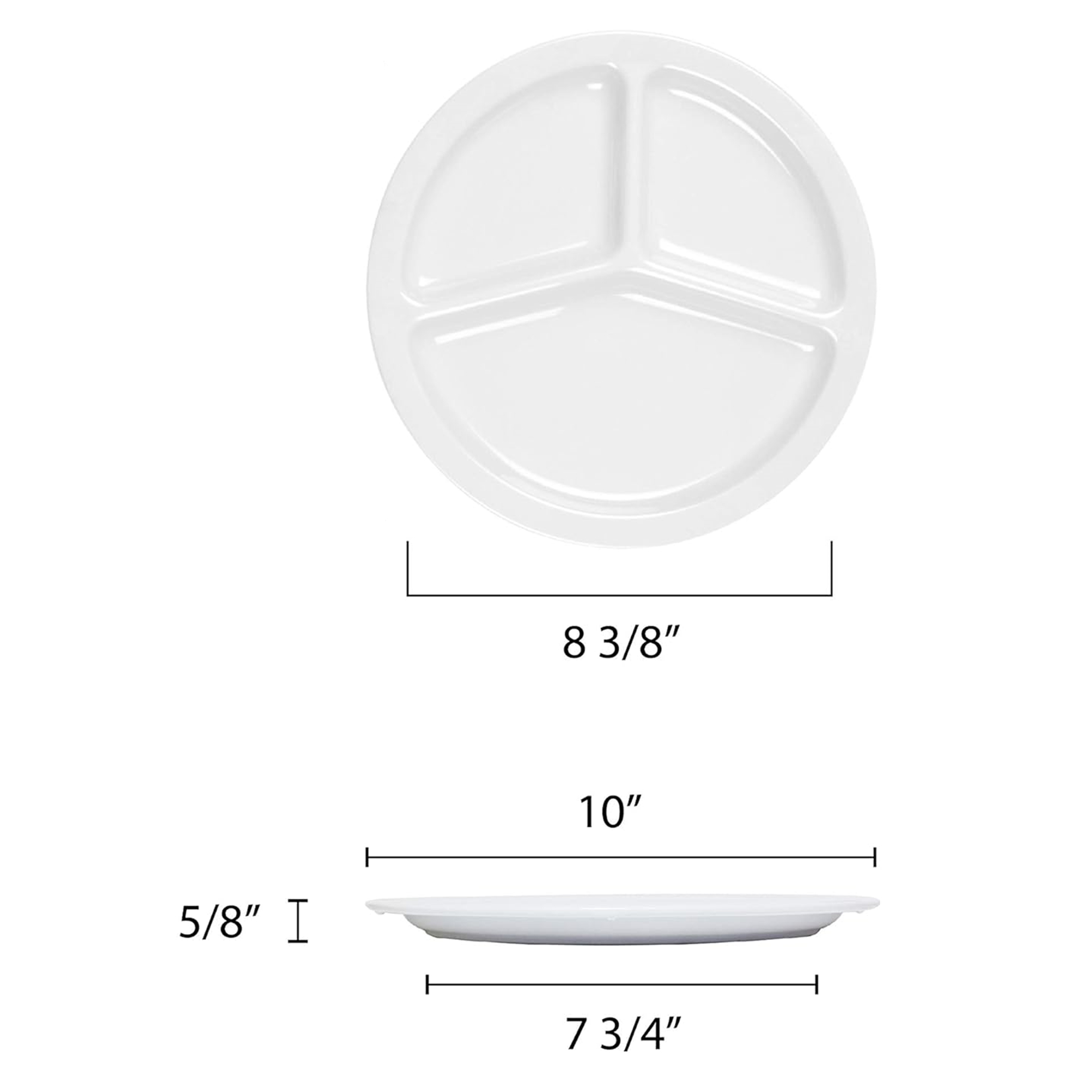 Reusable Plastic Plate With 3 Compartments 3