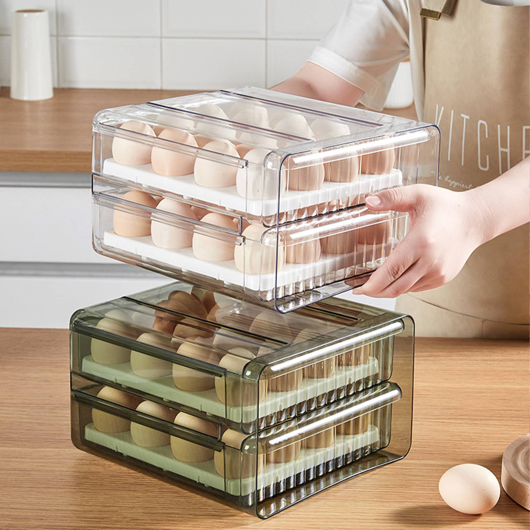 Plastic Transparent Drawer Egg Storage Box 6