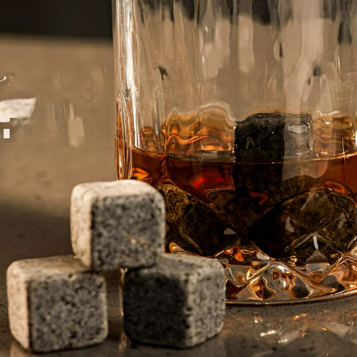 Whiskey Chilling Stones Gift Set W/ Wooden Tray and Gift Box 2