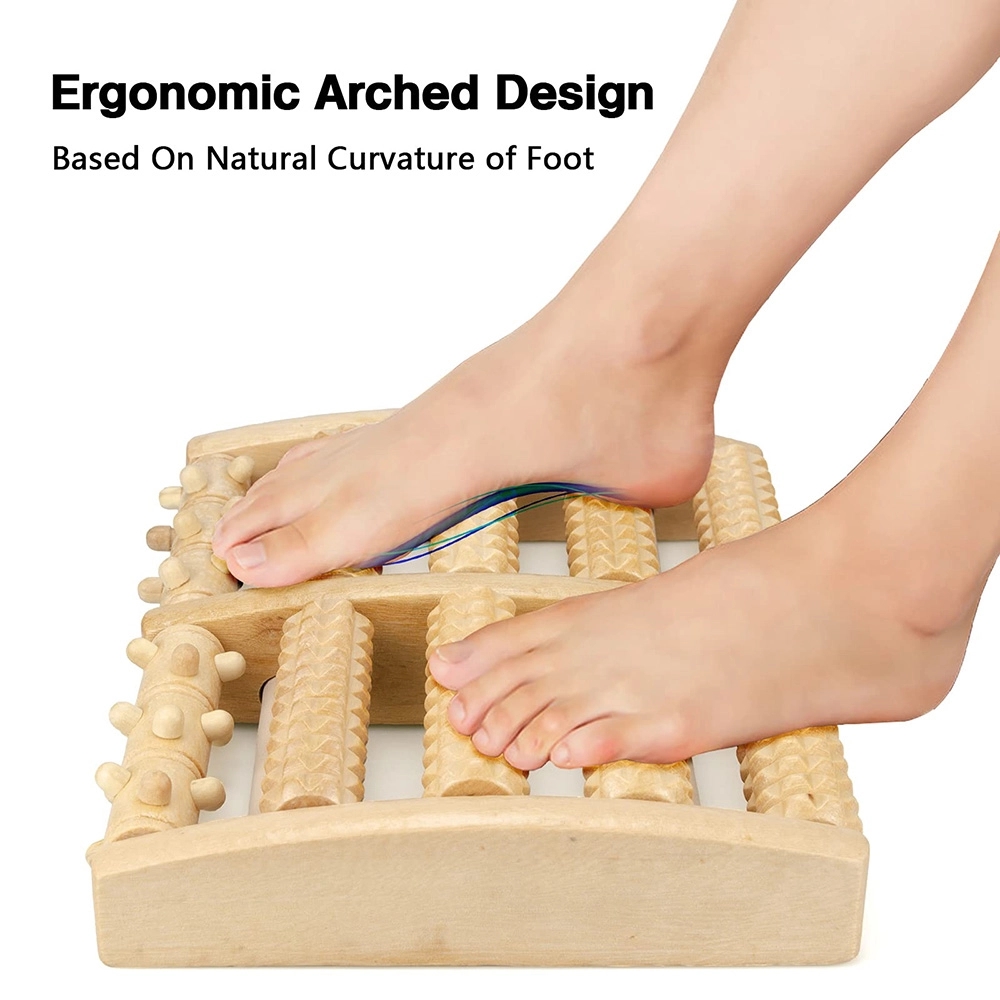 Wooden Dual Foot Massager Roller 2