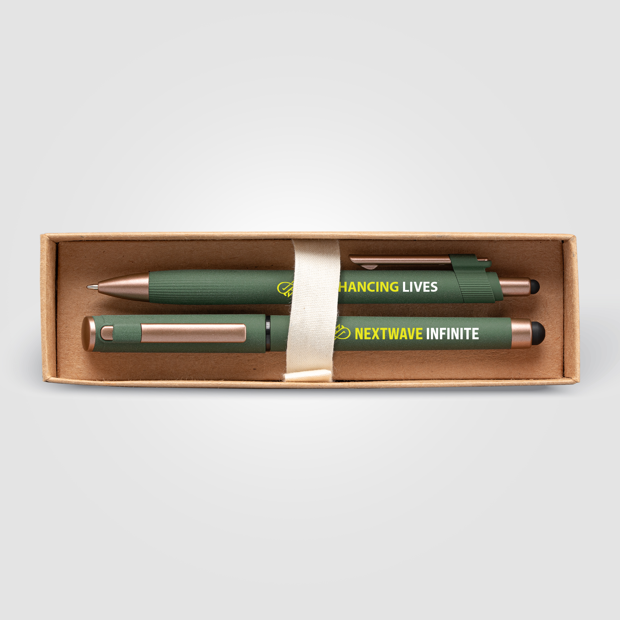 York Recycled Plastic Bronze Trim Pen Gift Set 2