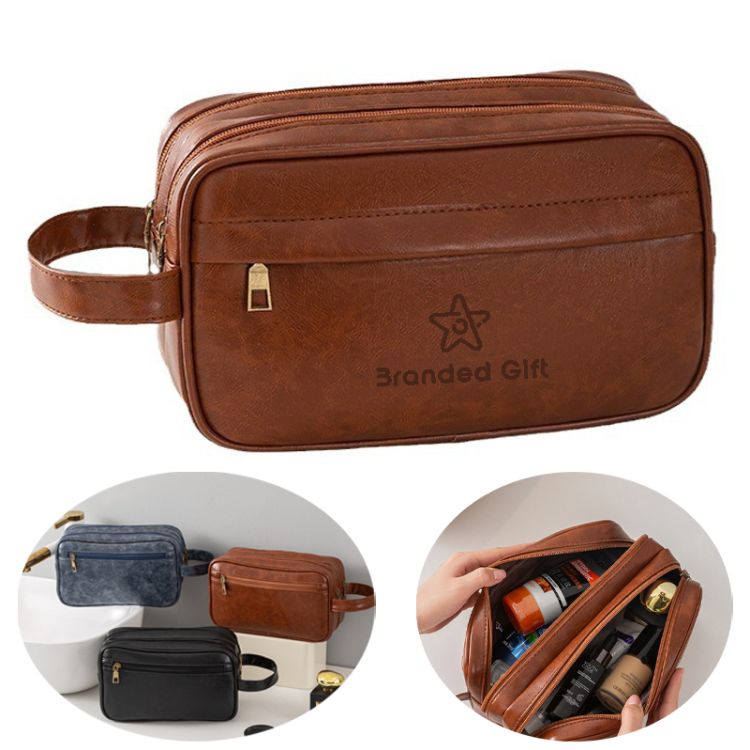 Toiletry Bags Unisex PU Leather Waterproof Travel Organizer 2