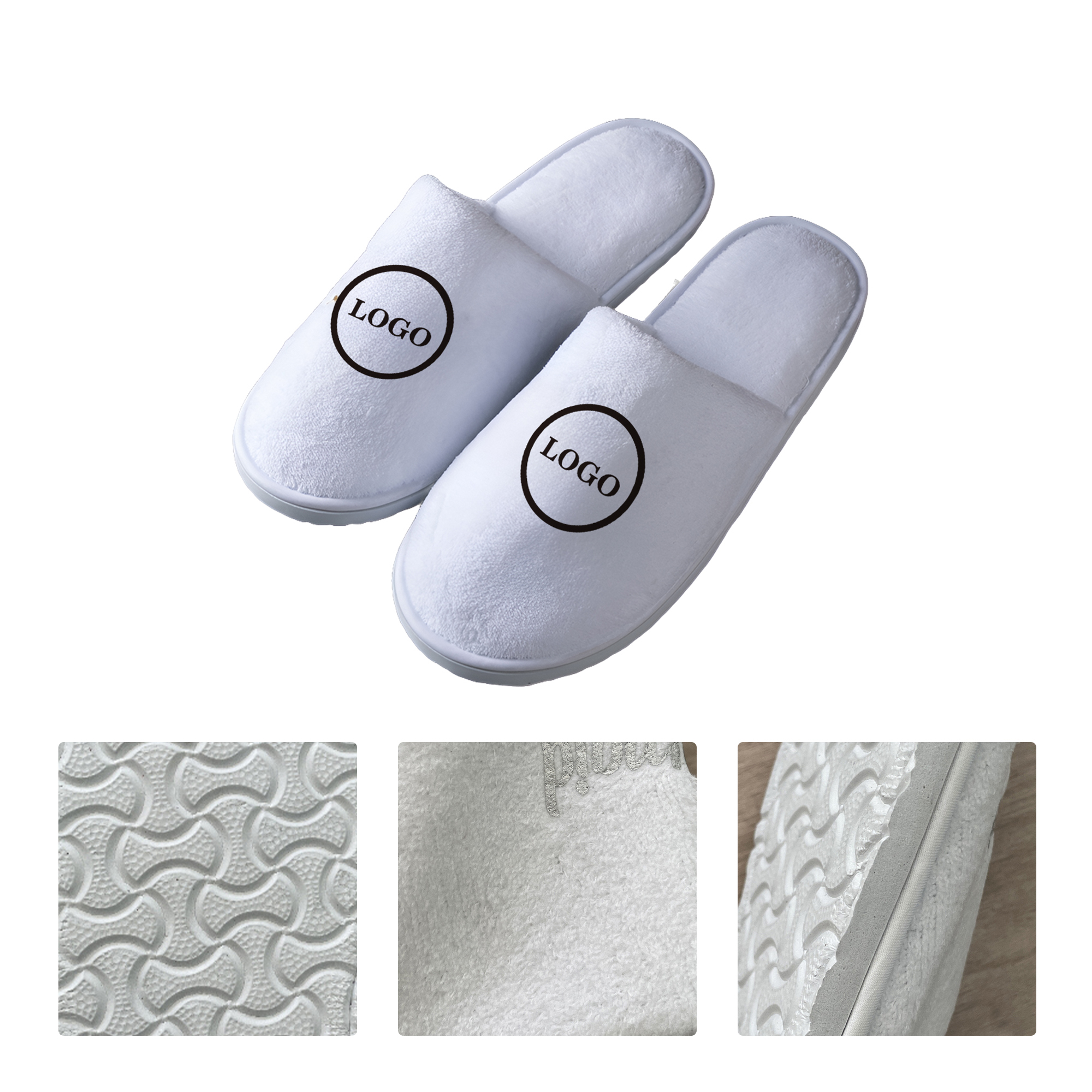 MOQ50 Disposable Hotel Slippers With Custom Logo 2