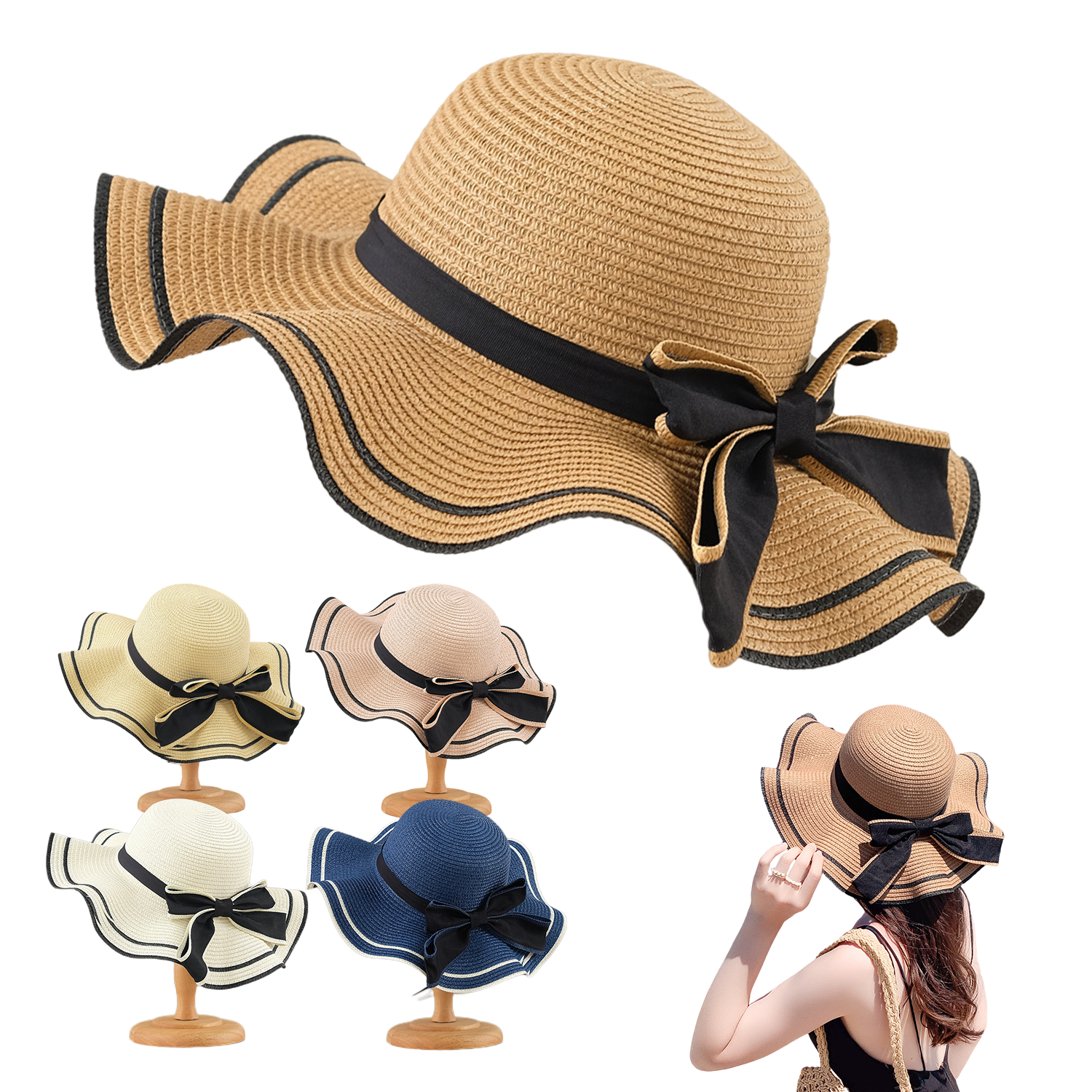 Women Straw Hat With Curved Brim 3