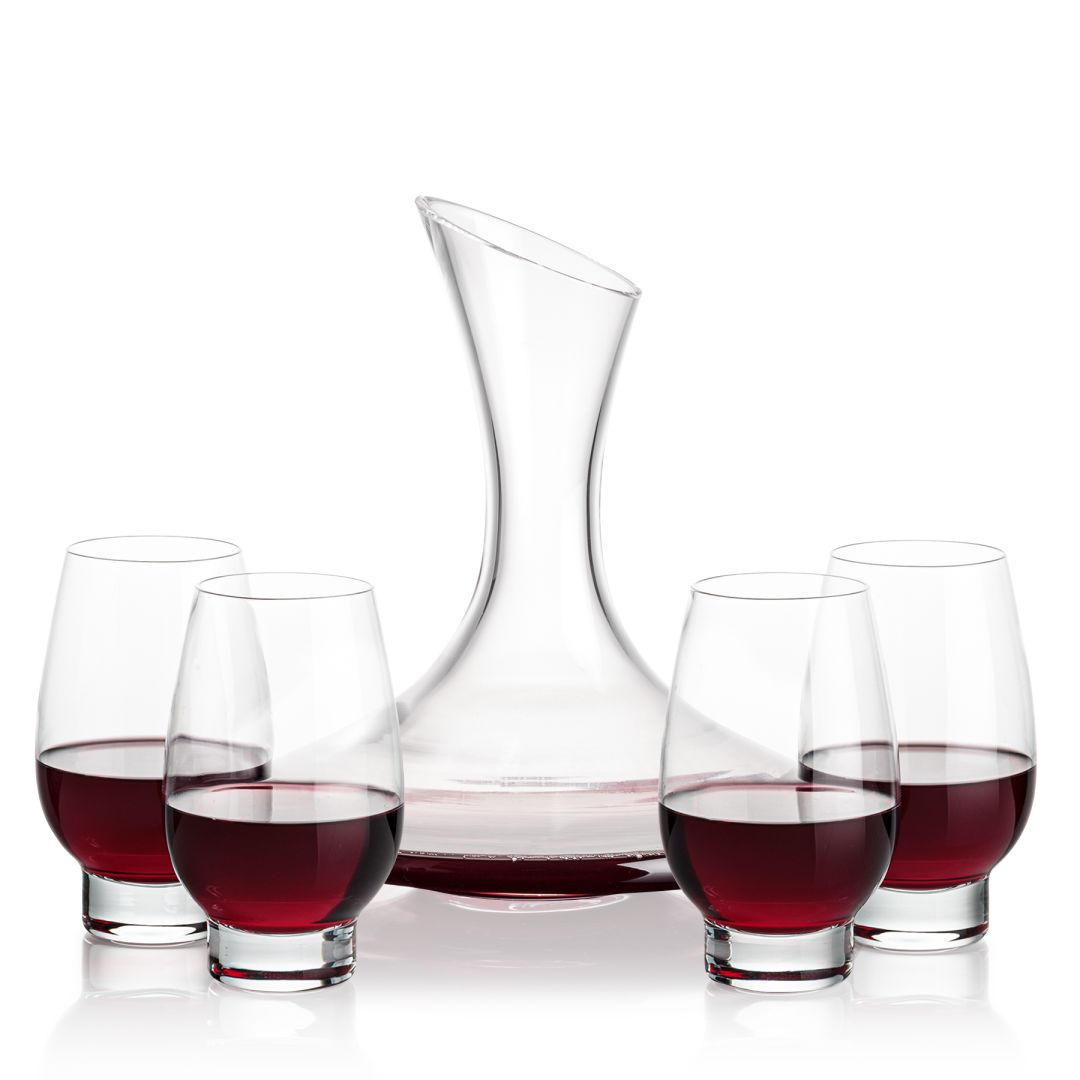 Madagascar Carafe & Glenarden Stemless Wine 6