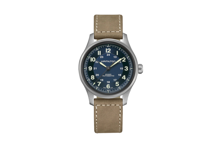 Hamilton Khaki Field Titanium Auto Brown Leather Strap Watch 1