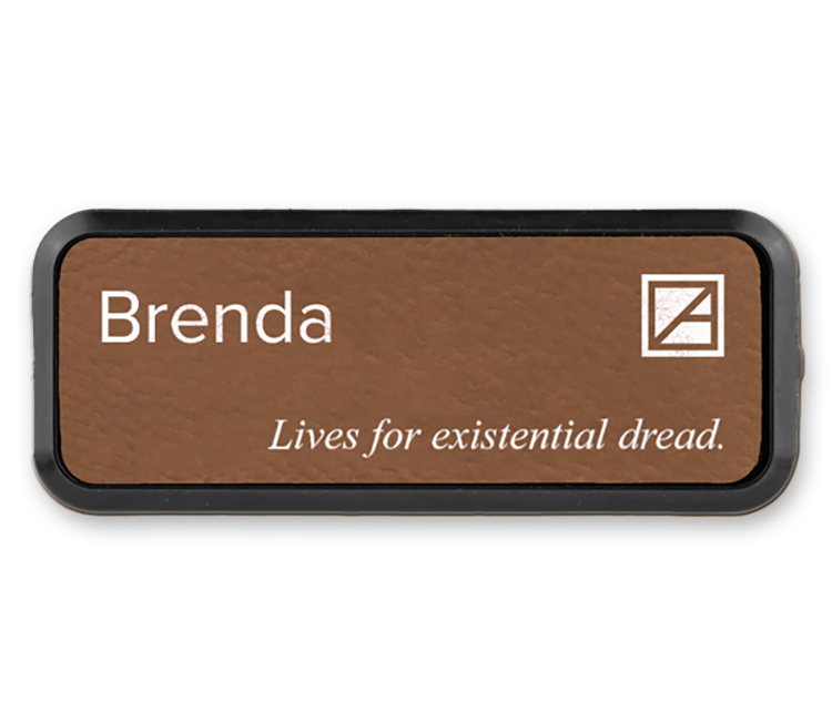 Leather Framed Badge 1" x 3" 2