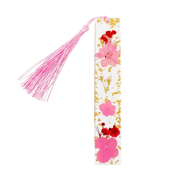 Pressed Flower Resin Bookmark with Tassel 18