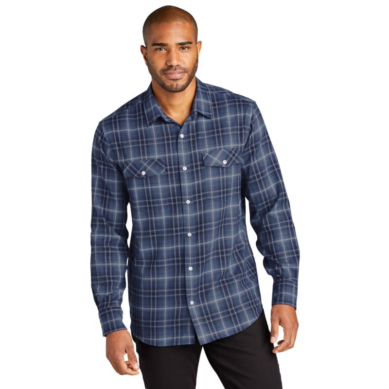 Port Authority Long Sleeve Ombre Plaid Shirt 12