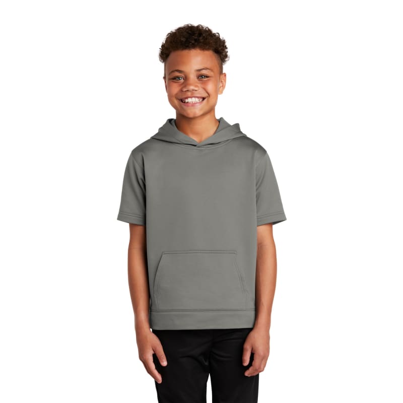 Sport-Tek Youth Sport-Wick Fleece Short Sleeve Hooded Pullover. 19