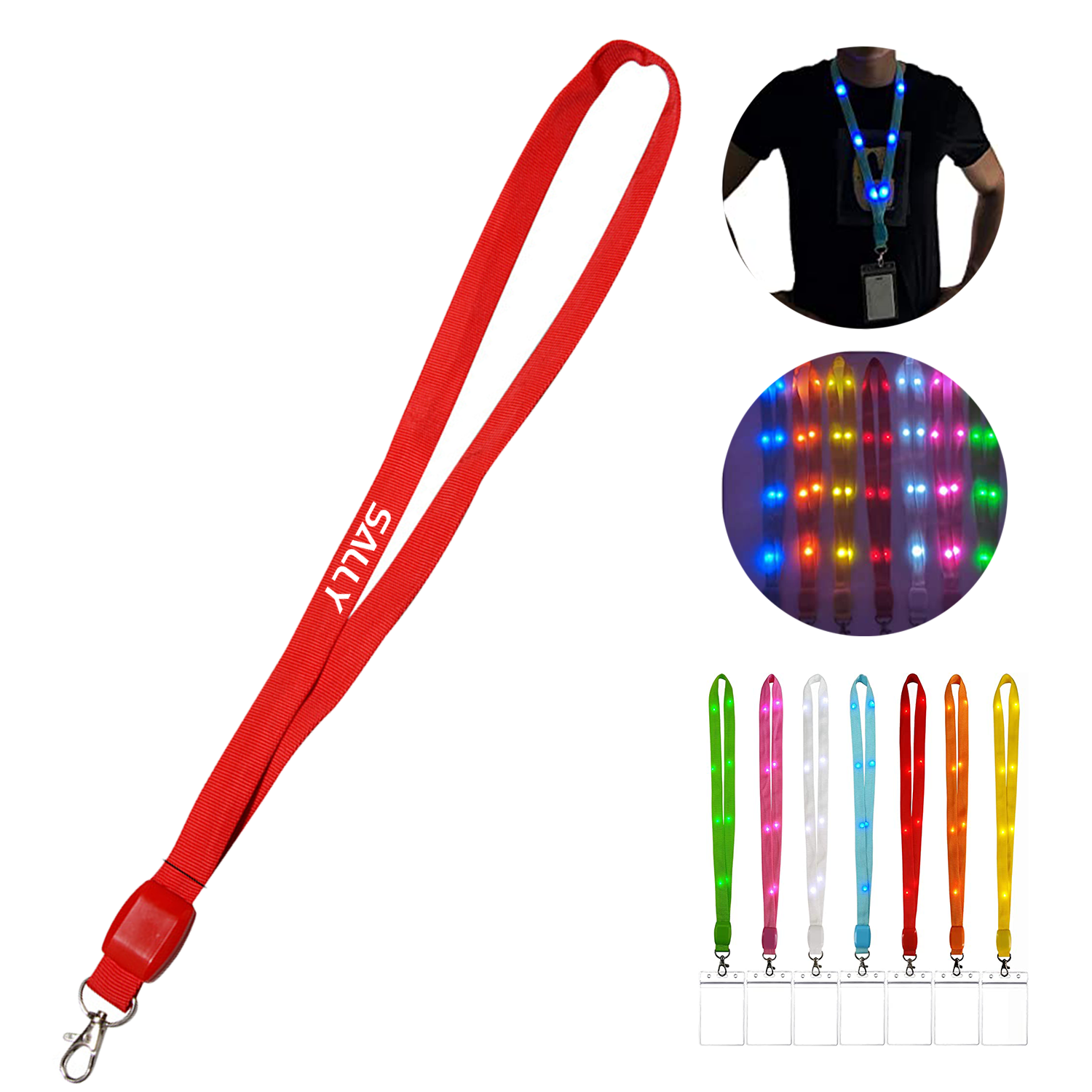 Led Glowing Lanyard With Clip 2