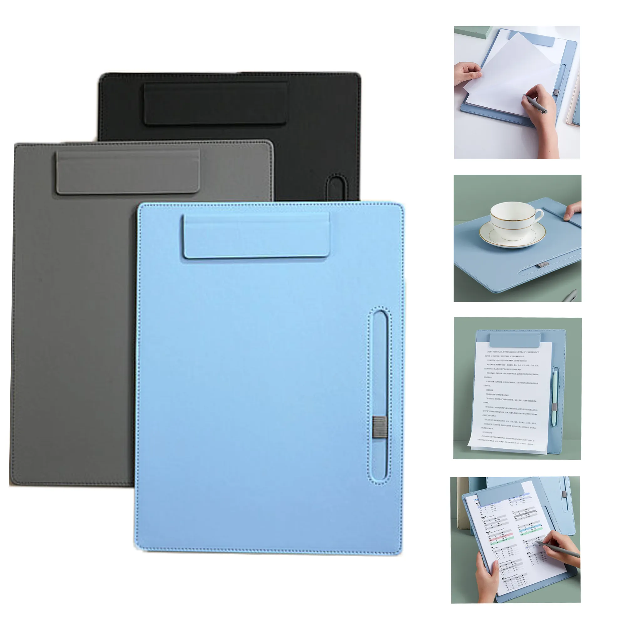 A4 Leather-Clip Writing Board with Notepad 1
