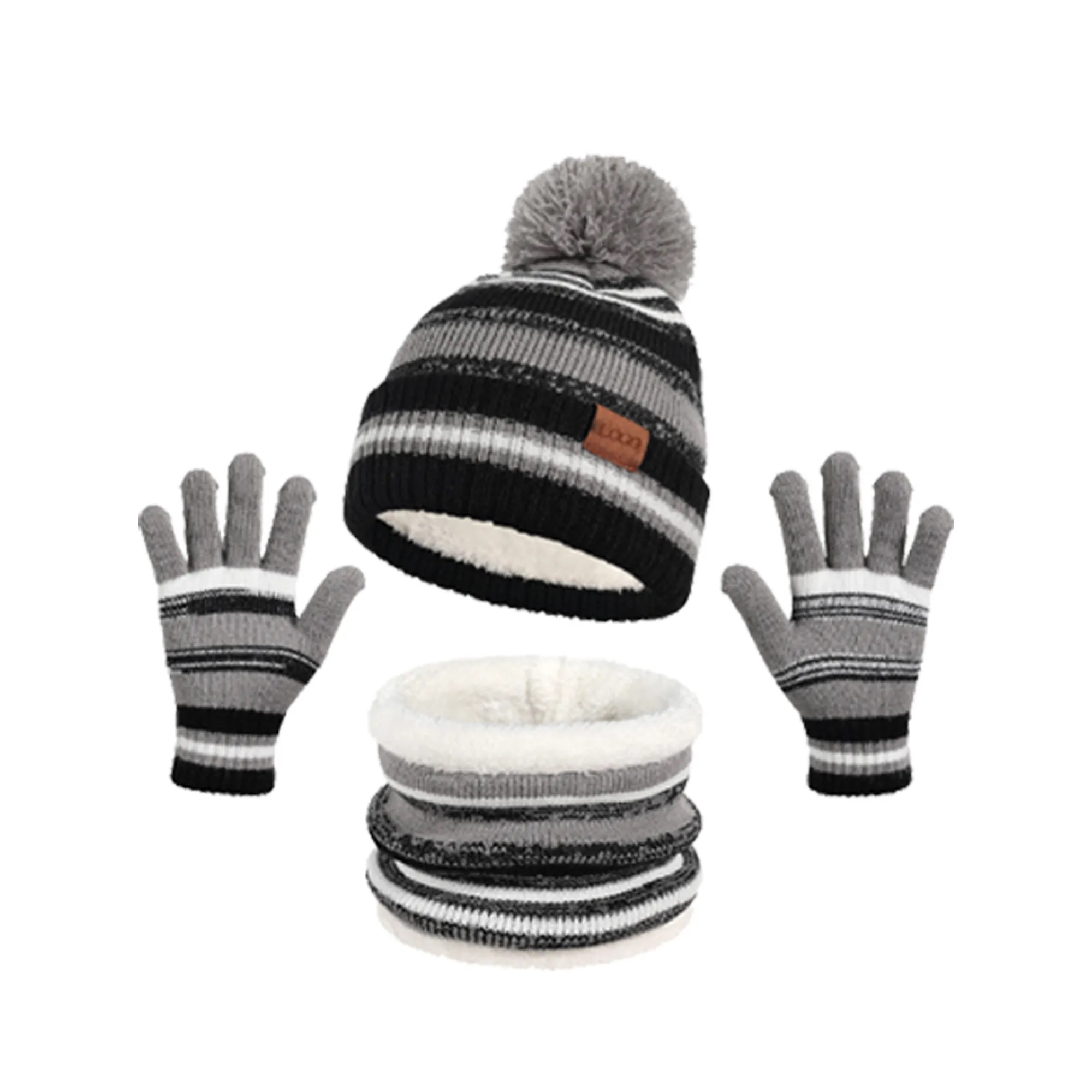 3 Pieces Winter Hat Scarf Glove Set for Kids 2