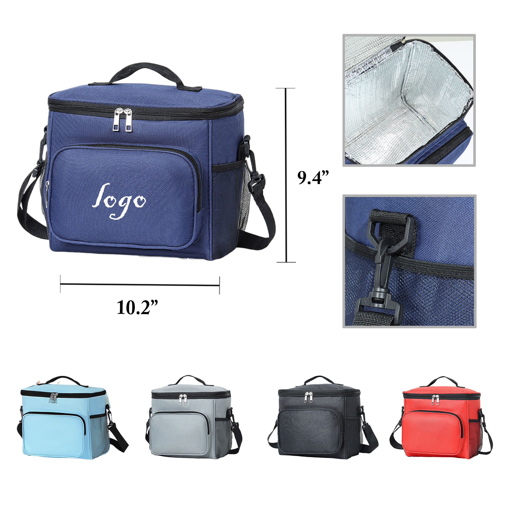 MOQ50 Insulated Aluminum Foil Picnic Cooler Lunch Bag 5
