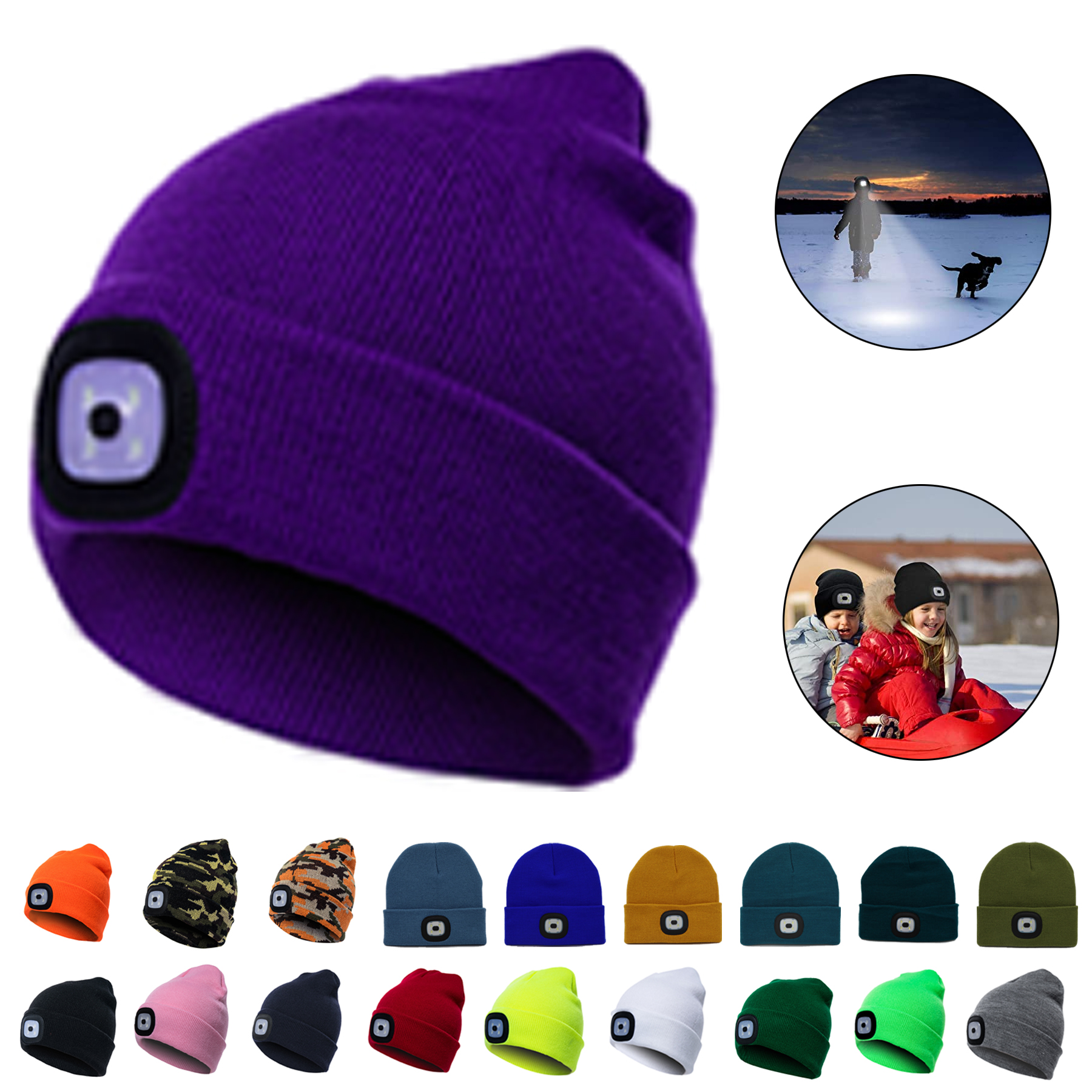 LED Headlamp Hats Winter Cap 2
