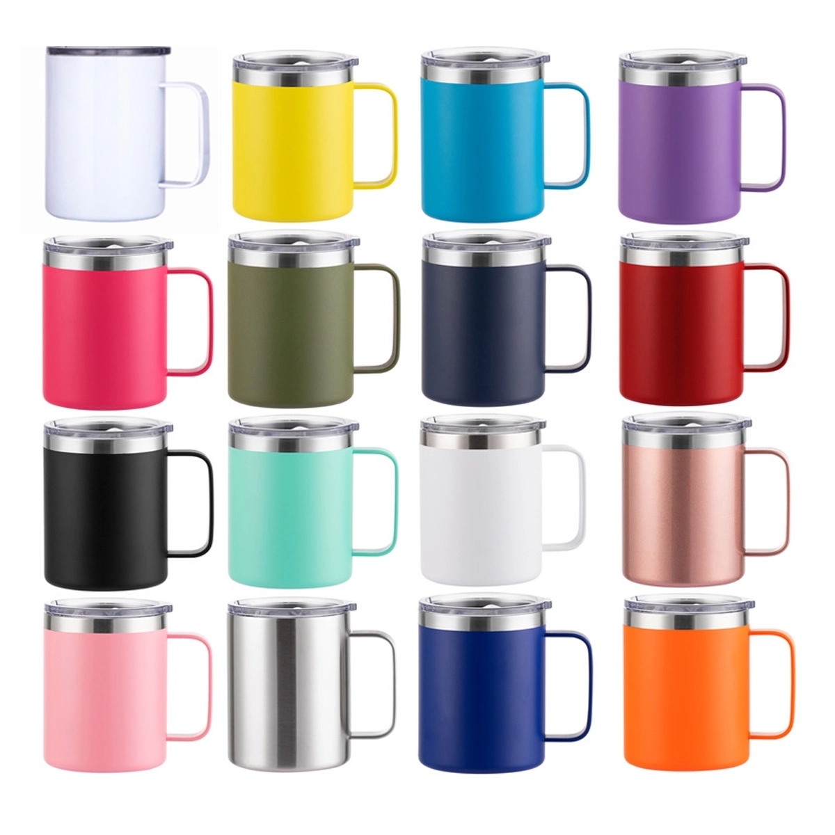 12Oz Stainless Steel Coffee Mug Cup With Handle 1
