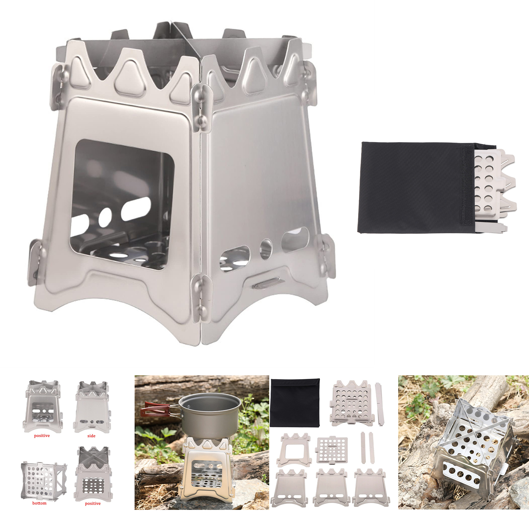 Folding Stainless Steel Wood Stove 2