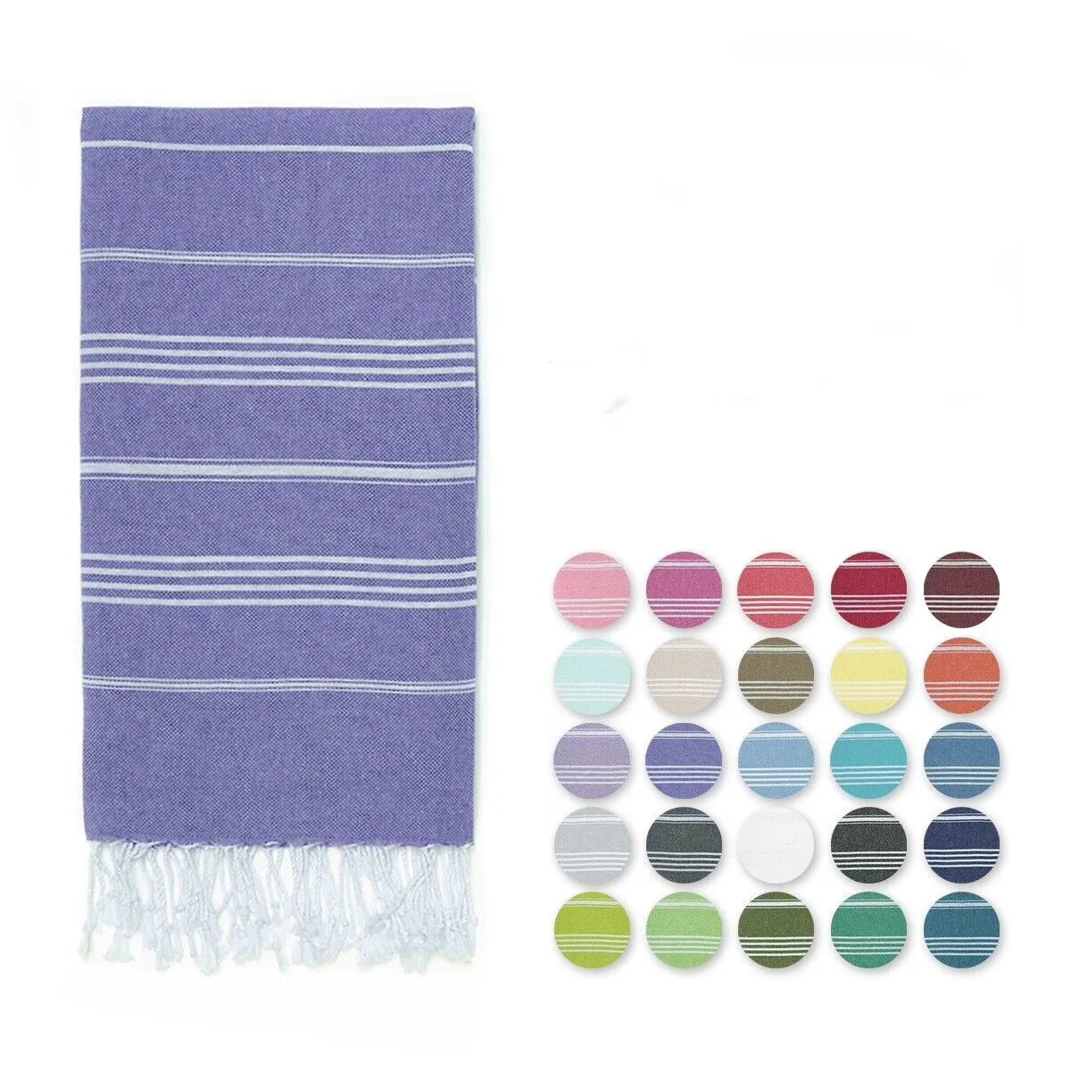 71" Striped Beach Towel With Fringe 7