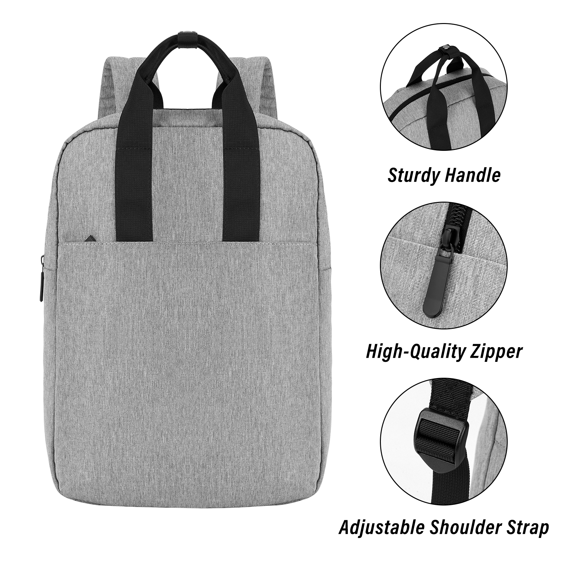 Heathered 15" Convertible Laptop Backpack Tote 4