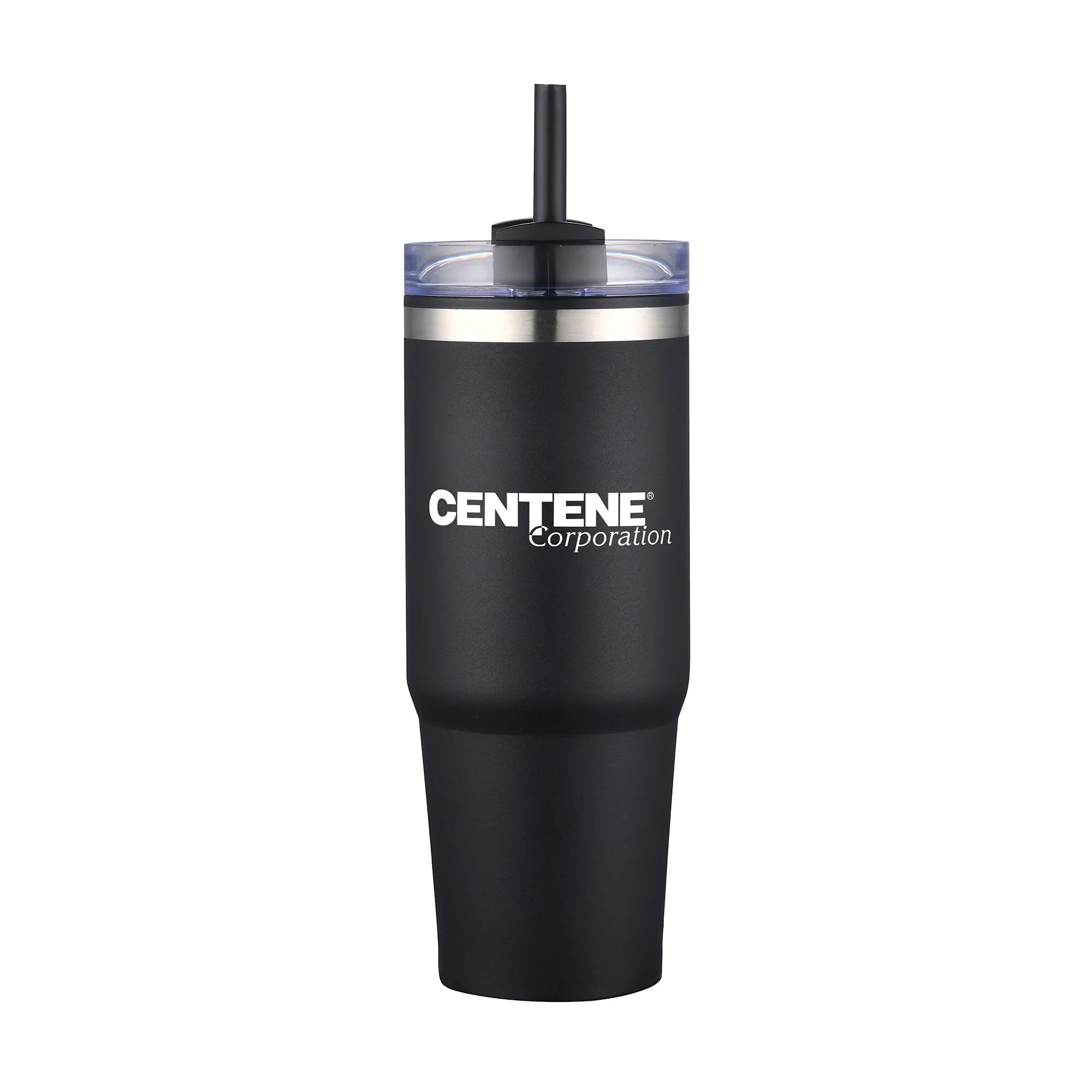 30oz. Dual Wall Stainless Steel & PP Tumbler with Clear Lid 29