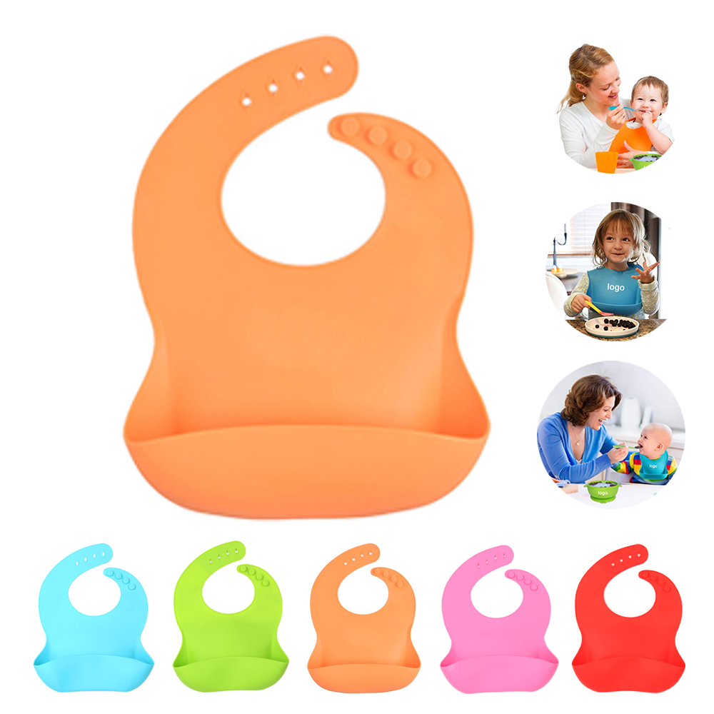 Waterproof Silicone Easily Wipes Clean Baby Bib 1