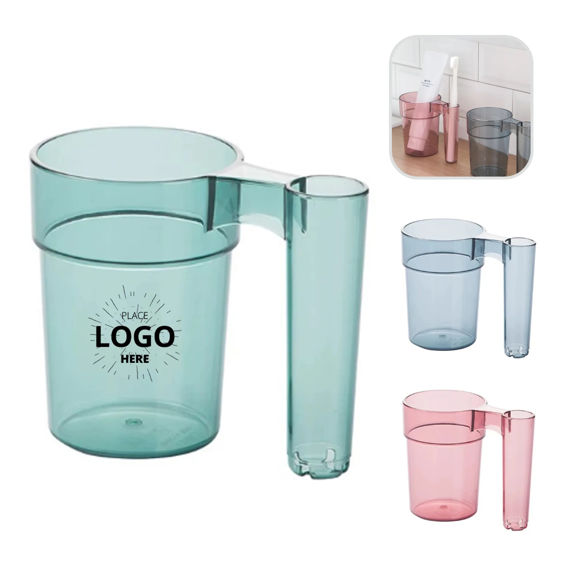 Clear Plastic Toothbrush Cup 2