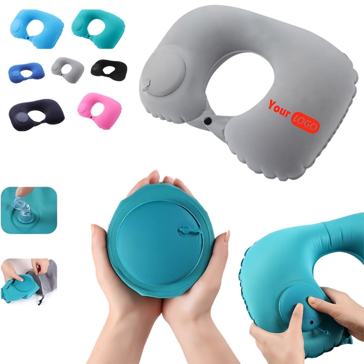 Pressurized Inflatable PVC U-shaped Pillow 3