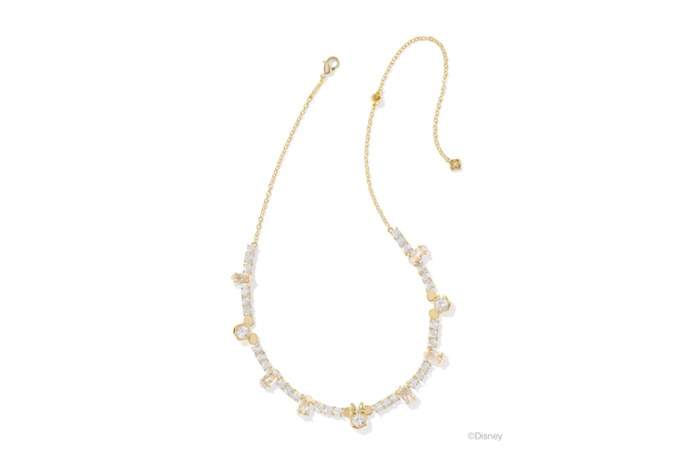 Kendra Scott Disney Gold Mickey and Minnie Mouse Tennis Necklace in White CZ 2
