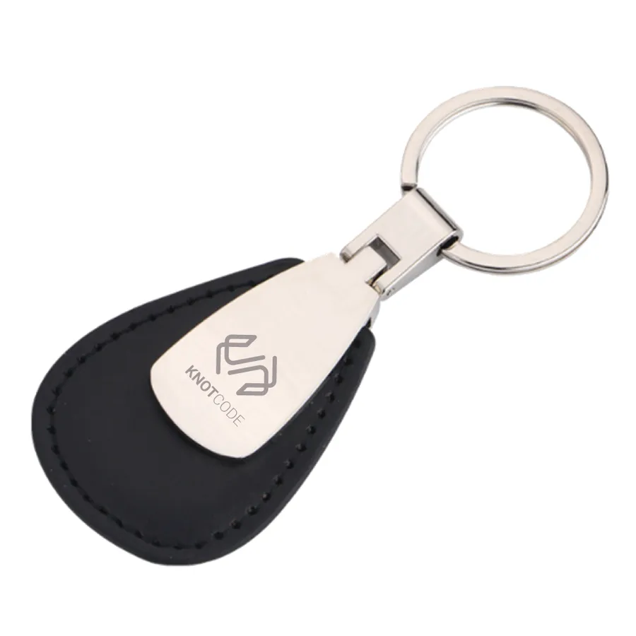 Teardrop Leather & Metal Keychain 5