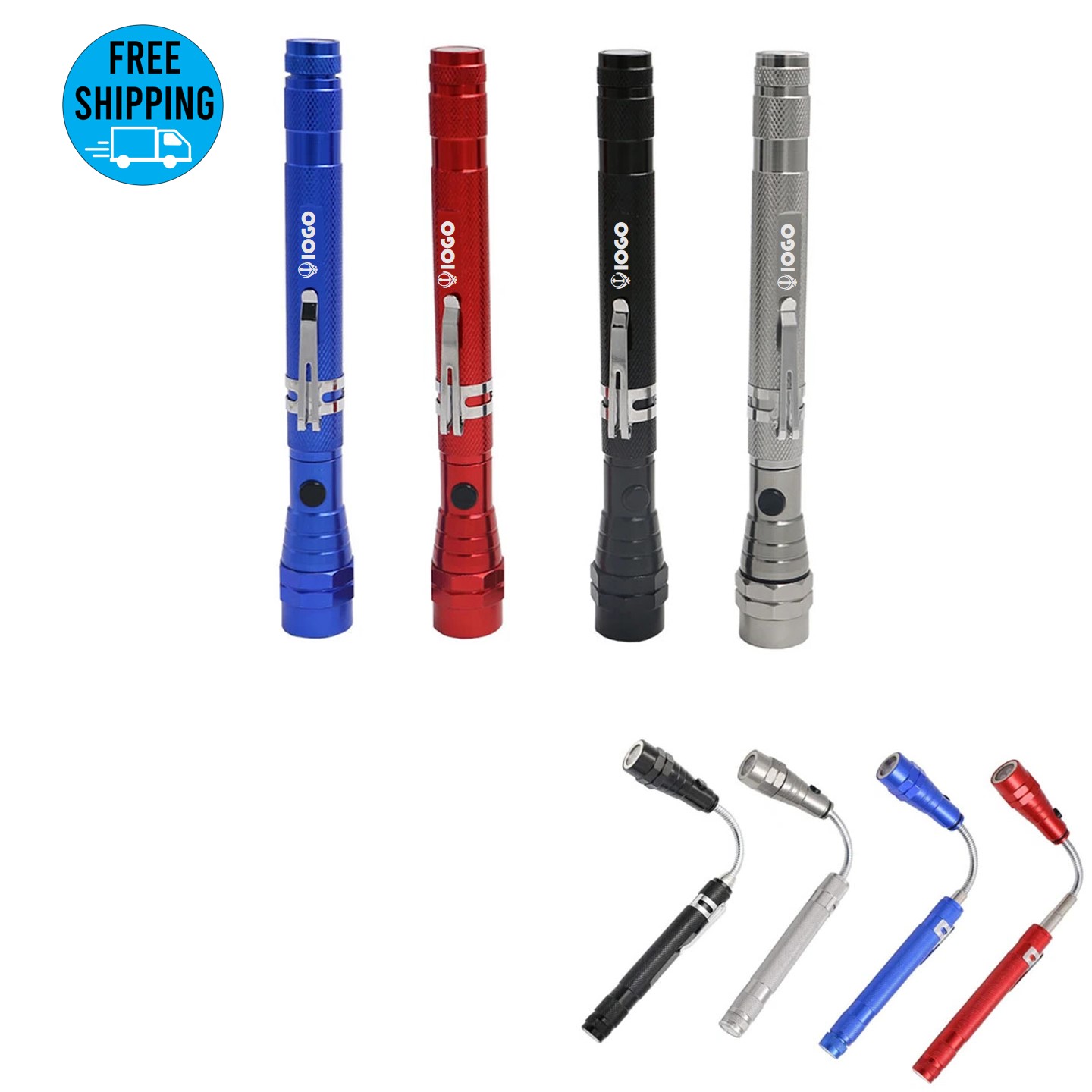 Magnetized 360 Degree Flexible Head Telescopic 3 LED Torch Flashlight 4