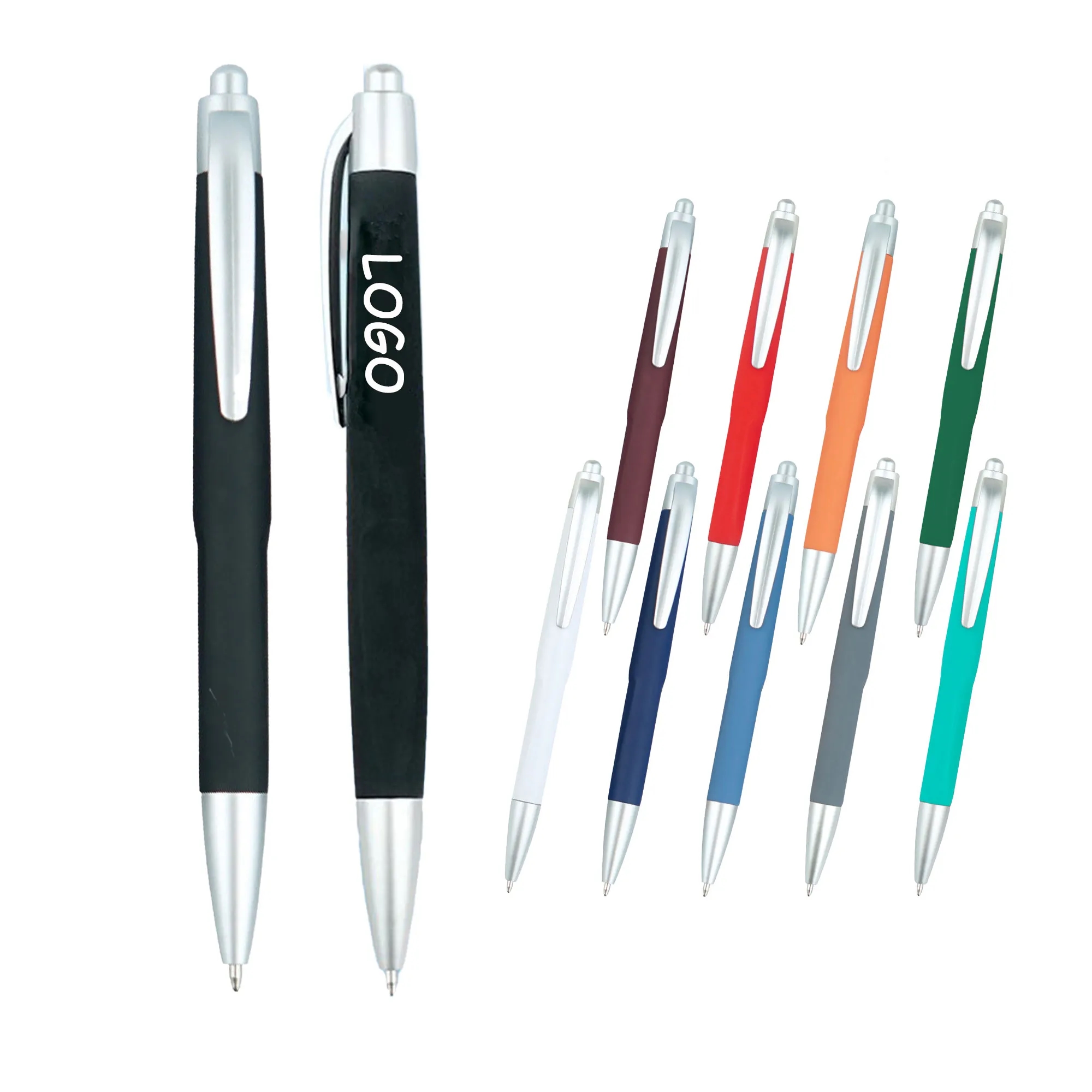MOQ 10 Ballpoint Pen With Soft Touch Click Metal