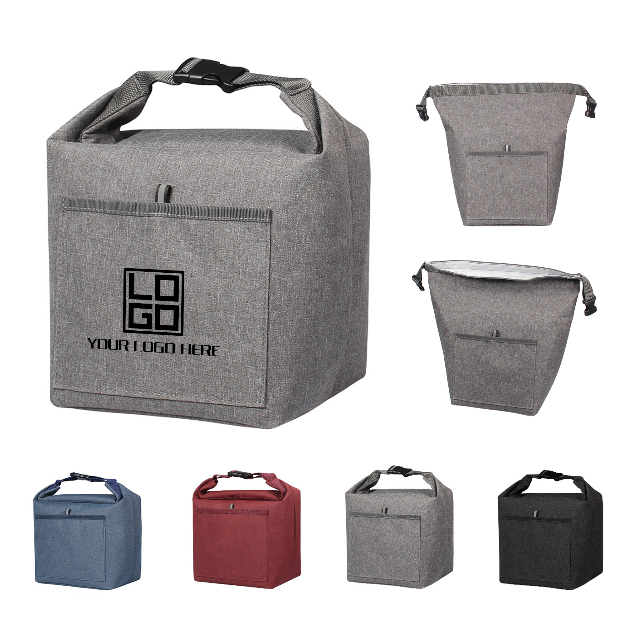 Bellevue Heathered Polyester Insulated Lunch Tote 5