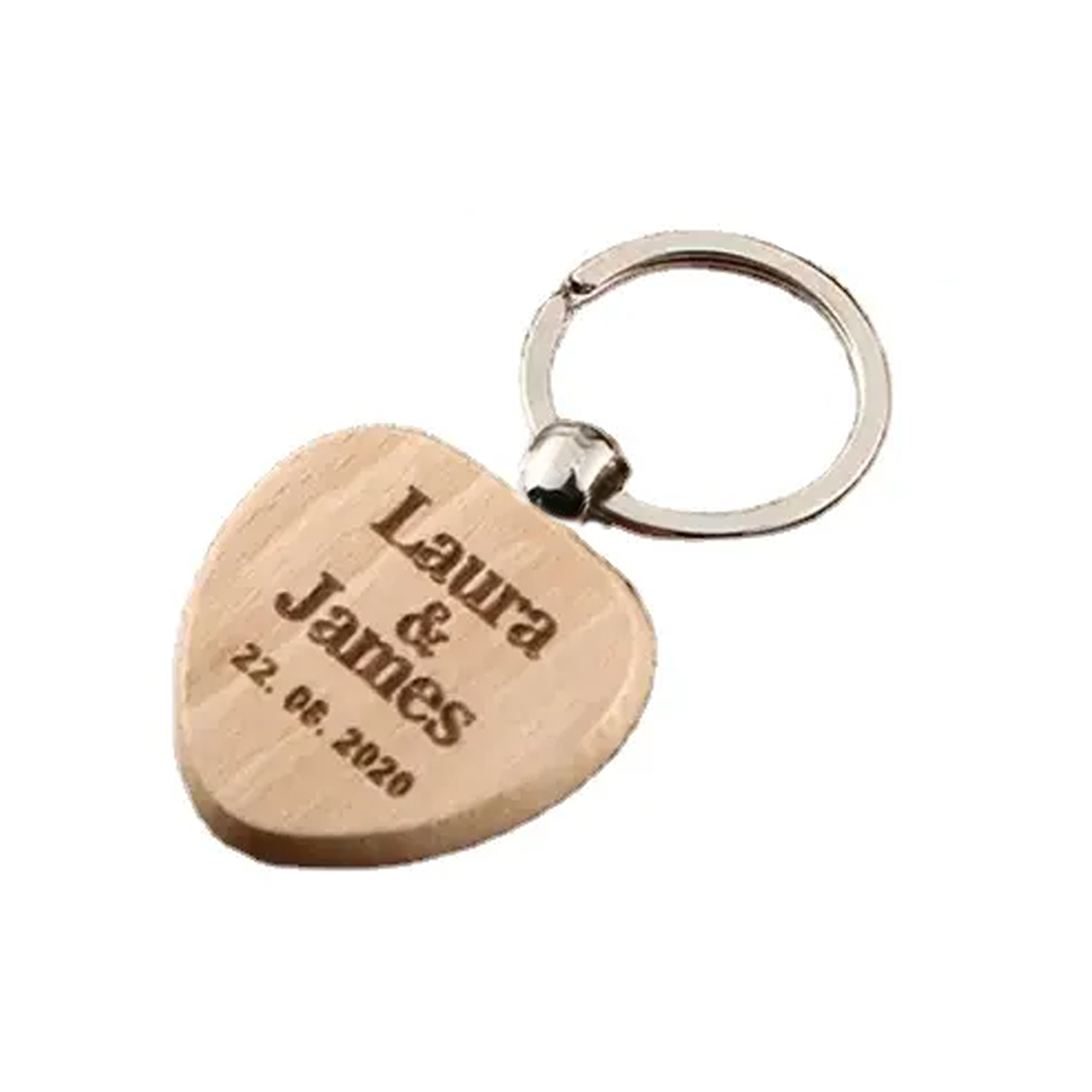 Wooden Heart Shape Keychain 2