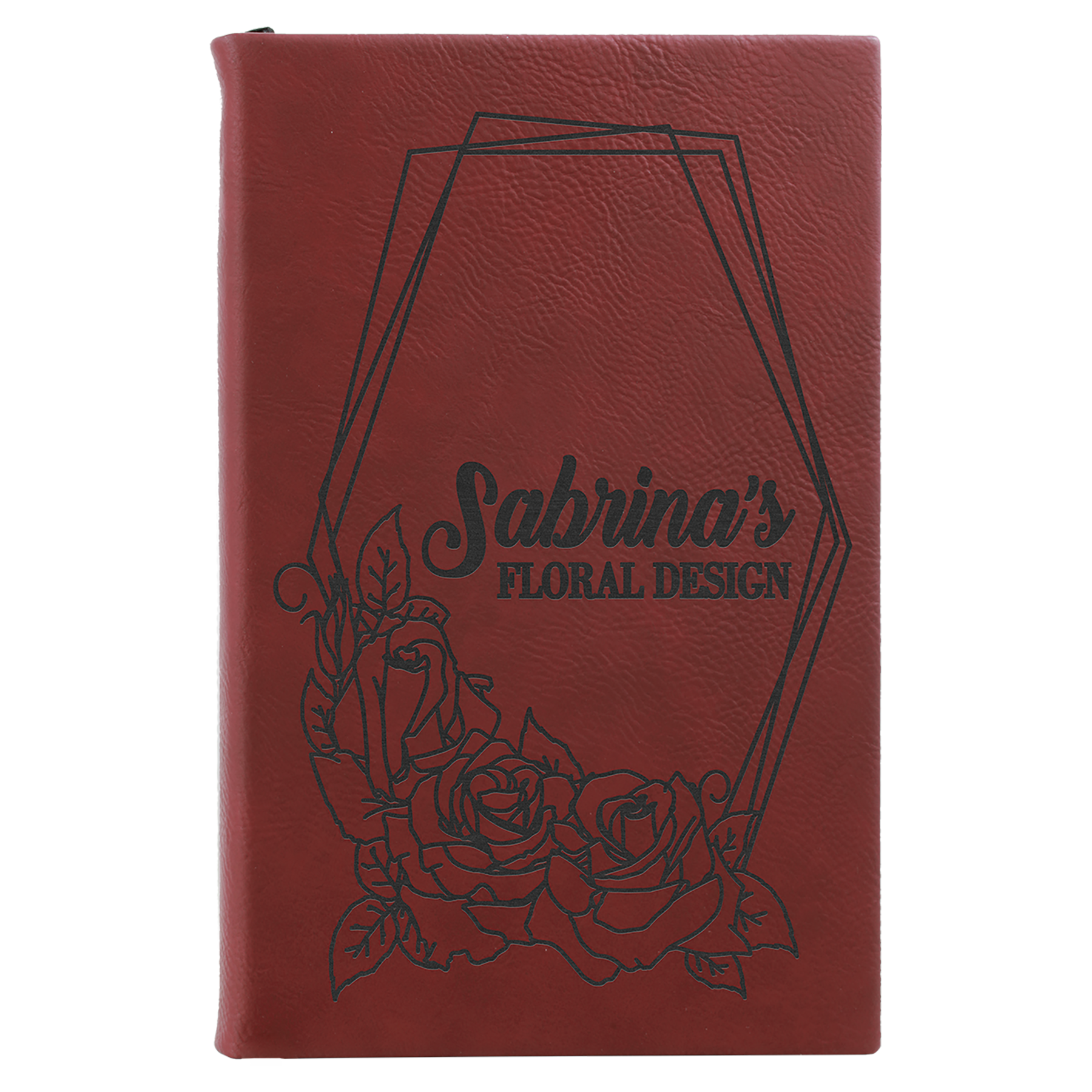 5 1/4" x 8 1/4" Rose Leatherette Sketch Book-Unlined Paper 1