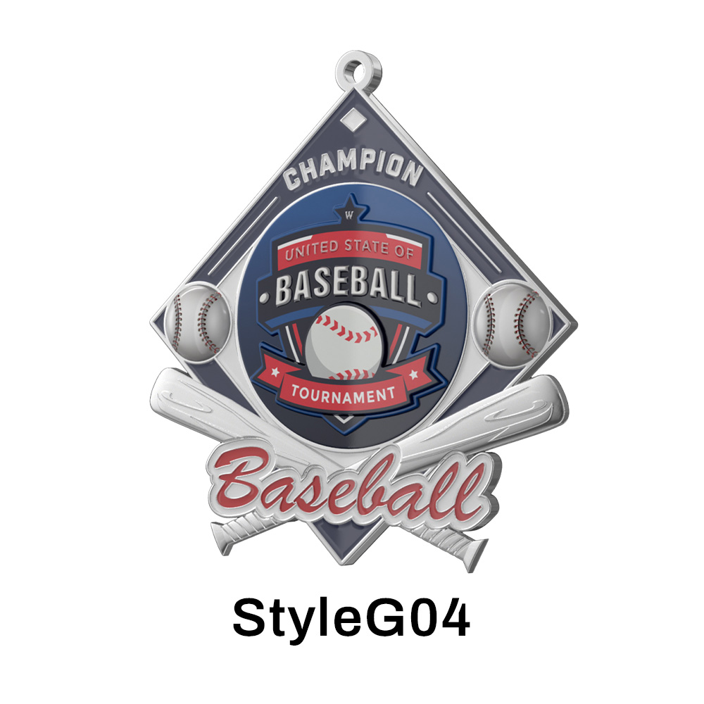 4" UV Printed Baseball Medals 2