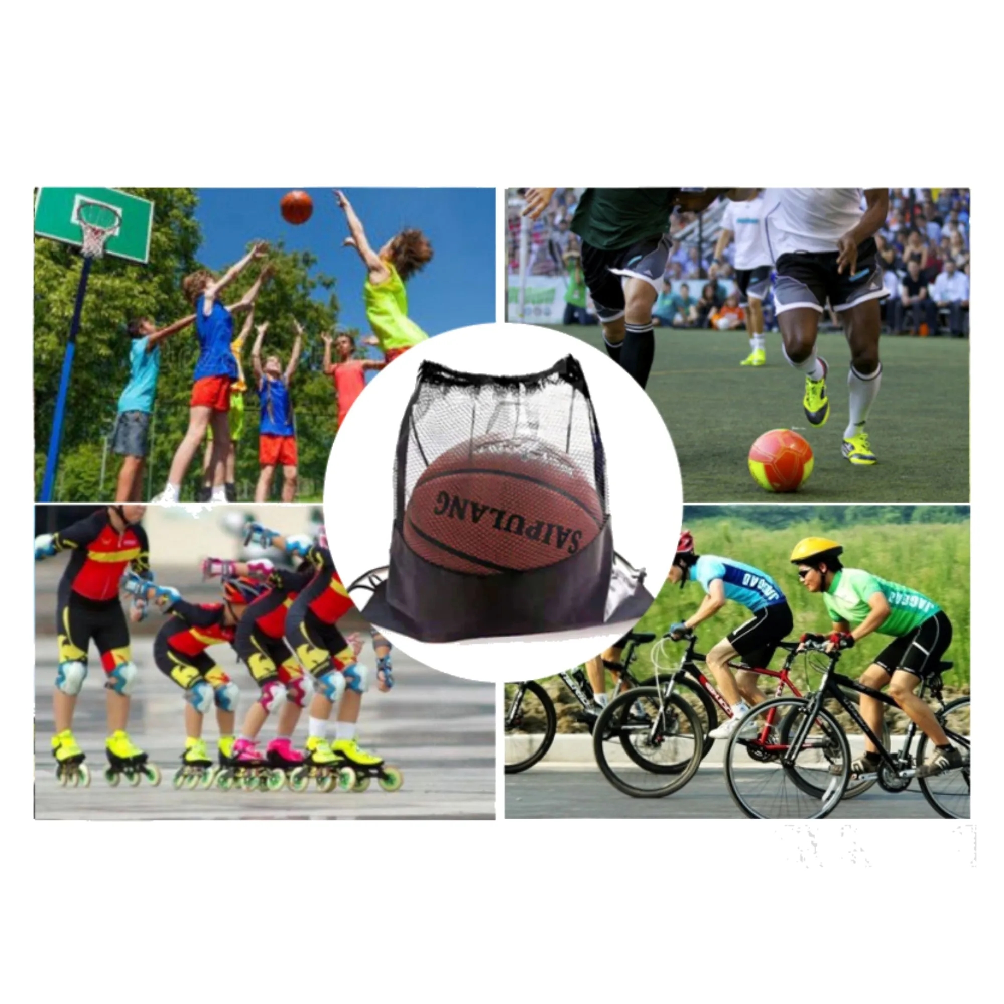 Portable Breathable Waterproof Drawstring Basketball Bag 2