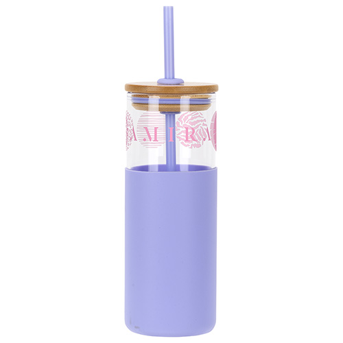 Stirling 18 oz Glass Tumbler with Silicone Sleeve & PP Straw 58