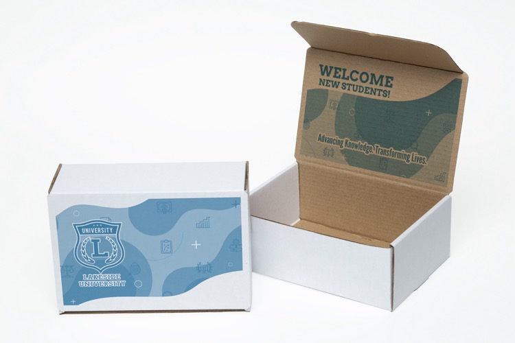 One Color White Display Mailer Box w/2 Sided Imprint (10" x 7" x 4")
