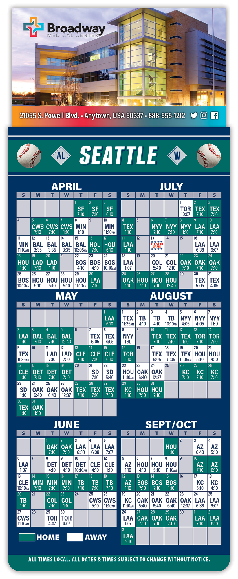 Magna-Card Business Card Magnet - Baseball Schedules (3.5 x 9) 1