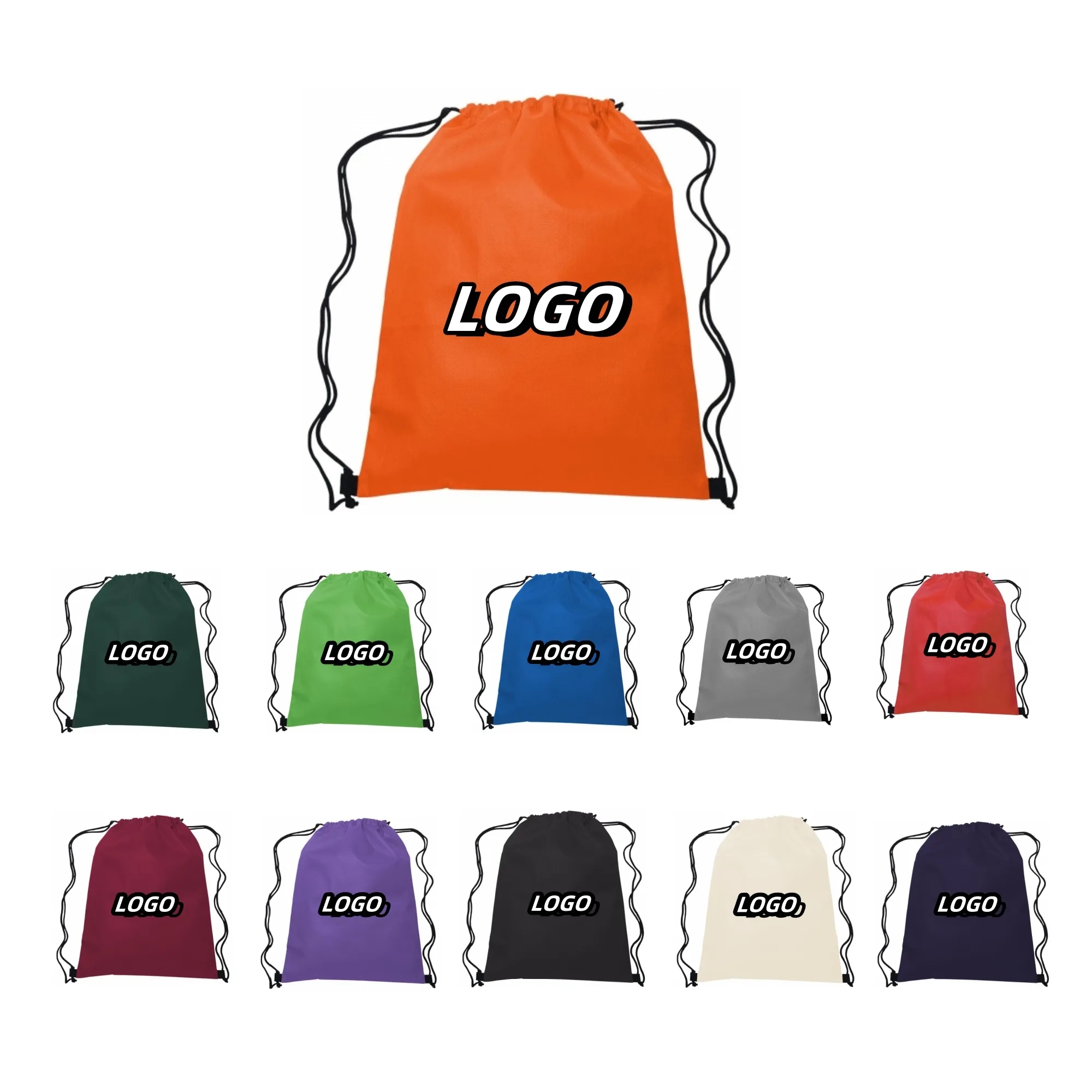 Polyester Hit Sports Drawstring Backpack 13"x16" 2