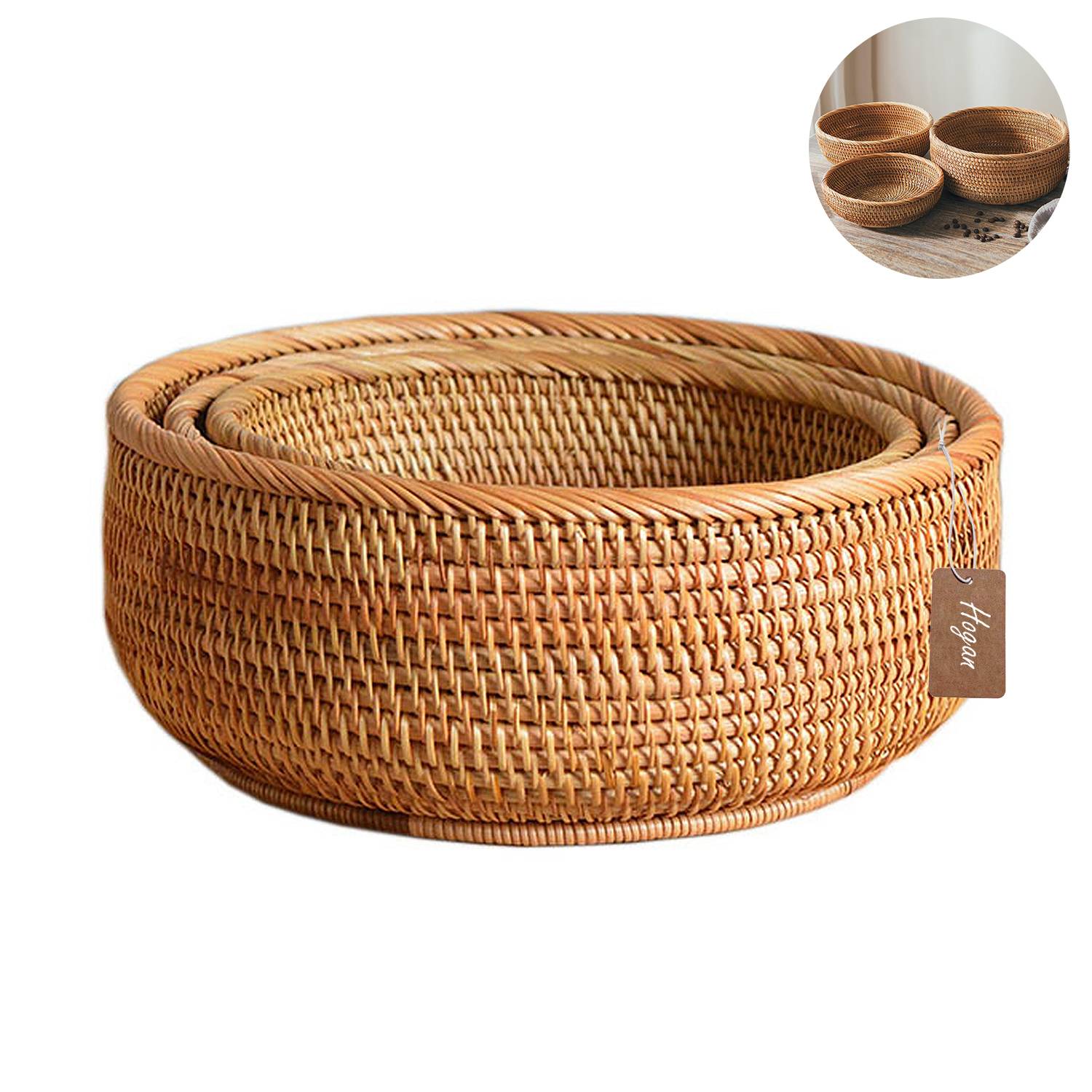 Rattan Hand-Woven Snack Basket