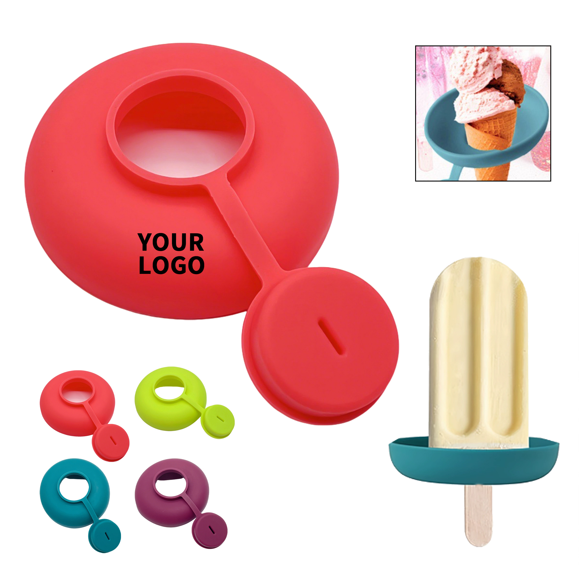 Food Grade Ice Cream Cone Drip Catcher Tray 2.8" Length X 2.8" Width X 1" Height 2