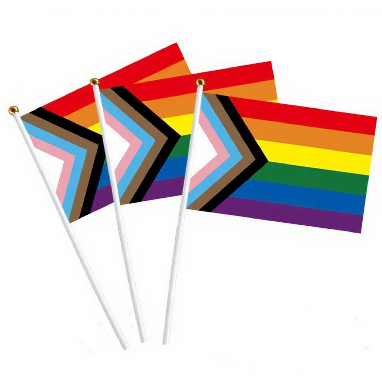 Polyester LGBT Rainbow Handheld Flag 5